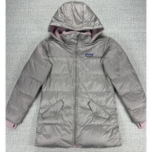 Patagonia Parka Coat Girls Size 12 Large Hooded Down Insulated Jacket Puffer